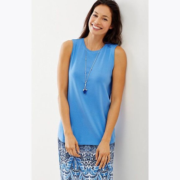 J. Jill Tops Jjill Purple Pima Cotton Shirttail Sleeveless Tee
